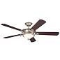 60" Rise 5 Blade LED Indoor Ceiling Fan Brushed Nickel люстра-вентилятор 300370NI Kichler