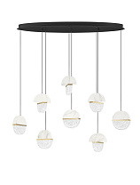 Triac Dimmable Glass, White Marble, Brass Gold Metal, Matt Black Metal Base LED 48Watt 220-240Volt 3597Lm IP20 2700K L:105 W:40 H:150 cm