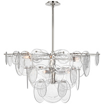 Loire Large Chandelier полированный никель с прозрачным стеклом стриэ