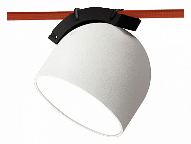 трековый светильник белого цвета с поворотной головкой для ременного трека 48V