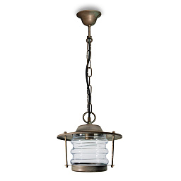 2073 Moretti Luce Onda уличный подвесной светильник с цепью и прозрачным плафоном в металлической раме