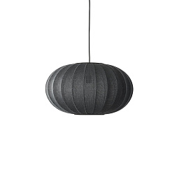 KWO57 BL Knit-Wit Made By Hand Подвесной светильник с овальным текстильным абажуром чёрного цвета