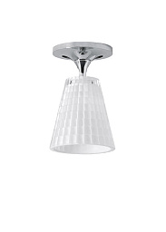 D87E01 White Fabbian Flow потолочный светильник белого цвета с рифленым стеклянным плафоном
