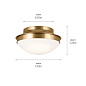 Bretta 13.5" 2 Light Flush Mount Brushed Natural Brass потолочный светильник 52544BNB Kichler — фото 8