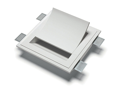 встраиваемый настенный светильник с керамическим корпусом и рассеивателем вровень со стеной