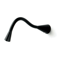 7233 Linea Light Group Snake настенное бра чёрного цвета с поворотной LED-головкой и встроенным выключателем