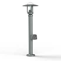 Newpark N° 5; Clear glass E27 105W Plug; Metal grey