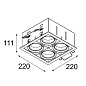 Mini multiple for Smart rings 4x LED GE встраиваемый в потолок светильник Modular