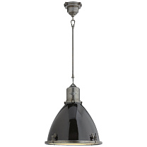 Fulton Medium Pendant промышленная сталь с черным эмалевым абажуром