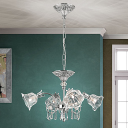 LU 2392/4 altsilber/479 Schliff Orion La Boheme люстра с четырьмя лампами и хрустальными элементами