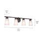 Stamos 26" 4 Light Vanity Light Olde Bronze настенный светильник 55122OZ Kichler — фото 5