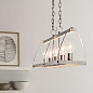 Gartin 36" 5 Light Linear Chandelier Galvanized Steel White-Washed Wood люстра 82343 Kichler — фото 4