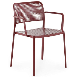 05876BO Kartell Audrey уличное кресло с подлокотниками бордового цвета