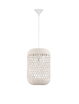 Ivory Rattan White Fabric Wire & Base LED E27 1x12 Watt 100-240 Volt IP20 Bulb Excluded D: 24.5 H: 250 cm