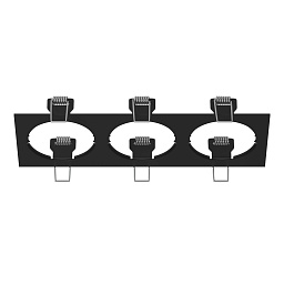 217537 Lightstar Intero 16 тройная рамка для встроенных потолочных светильников черного цвета