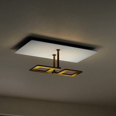 04607OSDHXXBB Elesi luce Like Q PL L LED потолочный светильник с геометрическим дизайном белый; латунь