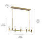 Torvee 42" 5 Light Linear Chandelier Brushed Natural Brass люстра 52425BNB Kichler — фото 3