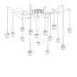 DLU 1737/15 nickel/499 BALL Cluster, 15 lamps, nickel plated with clear crystal glasses with handmade line cut Orion — фото 4