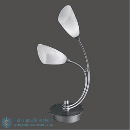 2650/2LU Cremasco New style настольная лампа с двумя изогнутыми рожками и матовыми плафонами