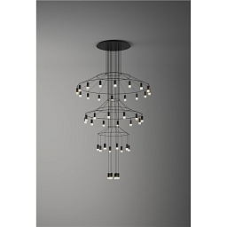 037804/1A Vibia Wireflow подвесная люстра с множеством стеклянных подвесов