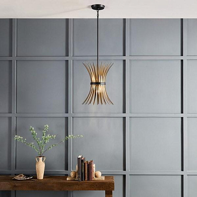 Baile 1 Light Mini Pendant Natural Brass and Black подвесной светильник 52460BK Kichler