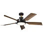 56" Guardian 5 Blade LED Indoor Ceiling Fan Satin Black люстра-вентилятор 330057SBK Kichler — фото 4