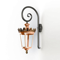 Louvre N° 2; one-piece clear glass Built-in LED 2700°K warm white 13W; Patined lacquered copper