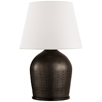 Halifax Large Table Lamp черная керамика с абажуром из белого пергамента