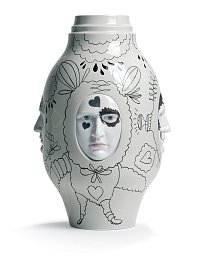 Фарфоровая ваза с беседующими лицами Conversation II Lladro, дизайн Jaime Hayon 01007258