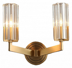 V11073-2W Moderli Brass настенное бра с продольным стеклянным плафоном латунь