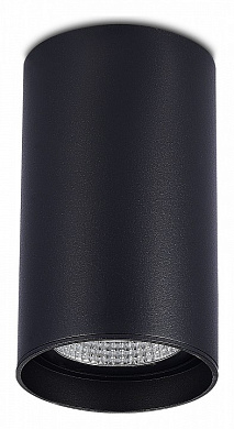 потолочный накладной светильник цилиндрической формы черного цвета
