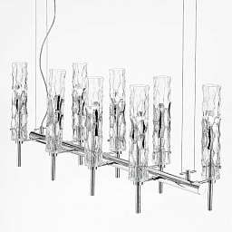 496/8 Chrome IDL Bamboo потолочная люстра хромированного цвета с множеством стеклянных элементов