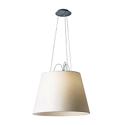 0782010A + 0780060A Artemide Tolomeo подвесная лампа с текстильным абажуром в форме усечённого конуса