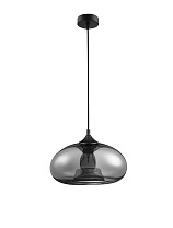 Chrome Glass Black Metal Black Fabric Wire LED E27 1x12 Watt 100-240 Volt IP20 Bulb Excluded D: 28 H: 120 cm