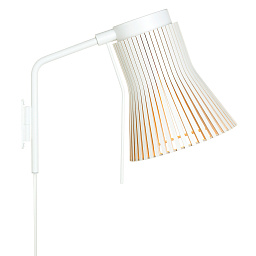 4630-WHT-W-EUC Secto Design Petite настенный светильник с абажуром из светлого шпона и поворотным корпусом