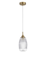 Clear Glass Satin Gold Metal LED E14 1x5 Watt 100-240 Volt IP20 Bulb Excluded D: 13 H: 120 cm