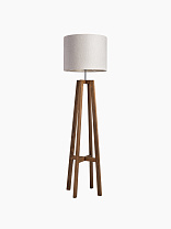 Торшер Heathfield Tripod — Антикварный дуб; Хромовая; Солнечный элемент, Подкладка цвета просекко
