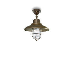 3307 Moretti Luce Patio Cage уличный потолочный светильник на цепи с бронзовым корпусом и решёткой