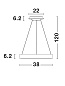 9453432 RANDO THIN Novaluce светильник LED 30Вт 230В 1950Lm 3000K IP20