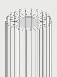 R10L28 1000 Lodes RADIAL CANOPY MAX 28 LIGHTS ø 42CM MATT WHITE CE Основание подвесного светильника белый