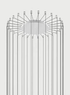 R10L28 1000 Lodes RADIAL CANOPY MAX 28 LIGHTS ø 42CM MATT WHITE CE Основание подвесного светильника белый