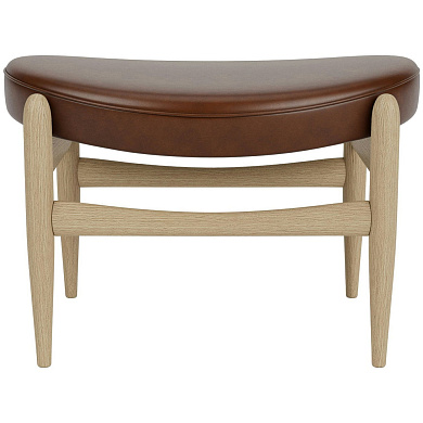 71163-004669 Audo Copenhagen Elizabeth Пуф, натуральный дуб / коричневая кожа «Дакар»
