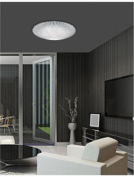 702203 Nova Luce Shell трёхламповый потолочный светильник с рельефным стеклянным плафоном