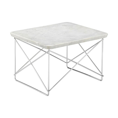 20119518 Occasional Vitra Квадратный прикроватный столик из мрамора со вставками хрома