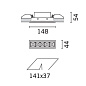 EJ95 Laser Blade iGuzzini 5 - cell Recessed luminaire - LED Neutral white - Incorporated DALI dimmable power supply - Wide Flood optic