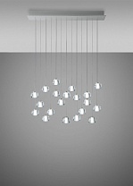подвесной светильник с алюминиевыми трубками на тросах