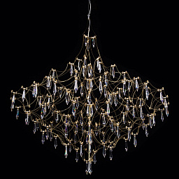 10259/1000 Gold Asfour Loft It Mira подвесная люстра из стеклянных подвесов на тросах