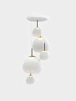 Подвесная система Tom Dixon Melt Opal Large-Round - Опаловый полированный Поликарбонат с Золотой фурнитура