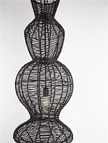 Black Rope Sandy Black Steel Base & Black Cable & Chain LED E27 1x12Watt 100-240Volt IP20 Bulb Excluded D:38 H:330 cm
