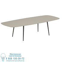 СТАНДАРТНЫЙ ОБЕДЕННЫЙ СТОЛ STYLETTO 300X120CM, АЛЮМИНИЕВЫЕ НОЖКИ, БРОНЗОВАЯ КЕРАМИЧЕСКАЯ СТОЛЕШНЯ, ЖЕМЧУЖНО-СЕРЫЙ Royal Botania